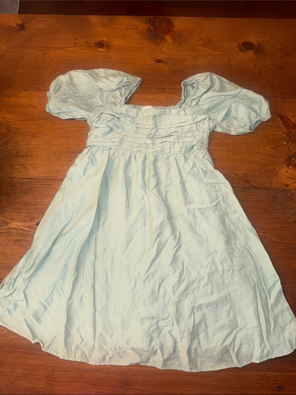 Sweet Wanderer Light green Puff-Sleeve Casual Dress Maternity